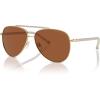 imageMichael Kors Womens Mk1146 Portugal Aviator SunglassesShiny Light Gold Brown Solid