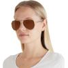 imageMichael Kors Womens Mk1146 Portugal Aviator SunglassesShiny Light Gold Brown Solid