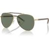 imageMichael Kors Womens Mk1146 Portugal Aviator SunglassesShiny Light Gold Green Solid