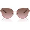 imageMichael Kors Womens Mk1144b Catalonia Cat Eye SunglassesShiny Rose Gold Light Brown Pink Gradient Mirrored