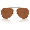 imageMichael Kors Womens Mk1146 Portugal Aviator SunglassesShiny Light Gold Brown Solid