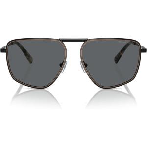imageMichael Kors Mens Mk1153 Silverton Aviator SunglassesShiny BlackDark Grey Solid