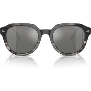 imageMichael Kors Mens Mk2216u Eger Universal Fit Round SunglassesBlack HornGrey Mirrored Gradient