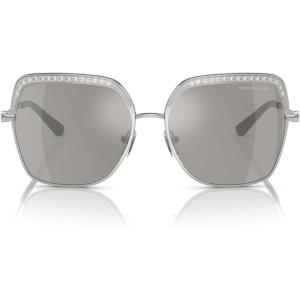 imageMichael Kors Womens Mk1141 Greenpoint Square SunglassesSilverCrystal InsertSilver Mirrored