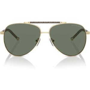imageMichael Kors Womens Mk1146 Portugal Aviator SunglassesShiny Light Gold Green Solid
