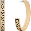 imageMichael Kors Brass MK Logo Hoop Earrings for Women Color GoldBlack Model MKJ8126710