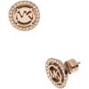 imageMichael Kors Brass and Pav Crystal MK Logo Stud Earrings for WomenRose Gold Crystal Logo