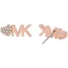 imageMichael Kors Brass and Pav Crystal MK Logo Stud Earrings for WomenRose Gold Heart MK