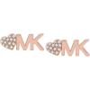 imageMichael Kors Brass and Pav Crystal MK Logo Stud Earrings for WomenRose Gold Heart MK