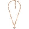 imageMichael Kors Stainless Steel and Pav Crystal Heart Pendant Necklace for WomenCrystal Heart Logo Pendant