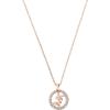 imageMichael Kors Stainless Steel and Pav Crystal Heart Pendant Necklace for WomenMK Circle Logo Pendant