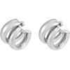 imageMichael Kors Stainless Steel and Pav Crystal Hoop Earrings for WomenDouble Hoop