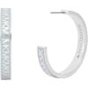 imageMichael Kors Stainless Steel and Pav Crystal Hoop Earrings for WomenMK Repeating Logo