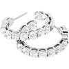 imageMichael Kors Stainless Steel and Pav Crystal Hoop Earrings for WomenSilver Crystal Huggie