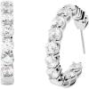 imageMichael Kors Stainless Steel and Pav Crystal Hoop Earrings for WomenSilver Crystal Huggie