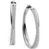 imageMichael Kors Stainless Steel and Pav Crystal Hoop Earrings for WomenSilverPav Crystals