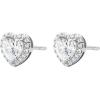imageMichael Kors Womens Brilliance Sterling Silver Cushion Cut Stud EarringsHeart Pav