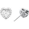 imageMichael Kors Womens Brilliance Sterling Silver Cushion Cut Stud EarringsHeart Pav
