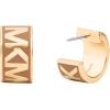 imageMichael Kors Womens MK Logo Brown and GoldTone Brass Hoop Earrings Model MKJC0027E710