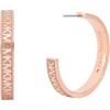 imageMichael Kors Womens MK Logo Pink and Rose GoldTone Brass Hoop Earrings Model MKJC0026D791