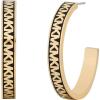 imageMichael Kors Brass MK Logo Hoop Earrings for Women Color GoldBlack Model MKJ8126710