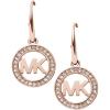 imageMichael Kors Brass and Pav Crystal MK Logo Stud Earrings for WomenRose Glitz Logo