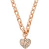 imageMichael Kors Stainless Steel and Pav Crystal Heart Pendant Necklace for WomenCrystal Heart Logo Pendant