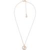 imageMichael Kors Stainless Steel and Pav Crystal Heart Pendant Necklace for WomenMK Circle Logo Pendant