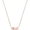 imageMichael Kors Stainless Steel and Pav Crystal Heart Pendant Necklace for WomenRose Gold