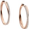 imageMichael Kors Stainless Steel and Pav Crystal Hoop Earrings for Women Color Rose Gold Model MKJ3671791