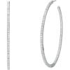 imageMichael Kors Stainless Steel and Pav Crystal Hoop Earrings for WomenSilver Pav