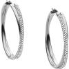 imageMichael Kors Stainless Steel and Pav Crystal Hoop Earrings for WomenSilverPav Crystals