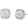 imageMichael Kors Womens Brilliance Sterling Silver Cushion Cut Stud EarringsSquare Pav