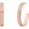 imageMichael Kors Womens MK Logo Pink and Rose GoldTone Brass Hoop Earrings Model MKJC0026D791