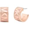 imageMichael Kors Womens MK Logo Pink and Rose GoldTone Brass Hoop Earrings Model MKJC0027D791