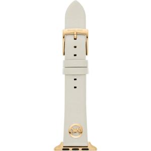 imageMichael Kors Band for Apple Watch Silicone or Leather Smart Watch Bands for Women Compatible with Apple Watch 38mm 40mm 41mm3845MM GoldCream