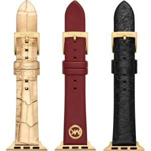 imageMichael Kors Band for Apple Watch Silicone or Leather Smart Watch Bands for Women Compatible with Apple Watch 38mm 40mm 41mmBlackRedGold Gift Set