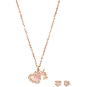 imageMichael Kors Jewelry Gift Set for WomenRose Gold Heart EarringsNecklace