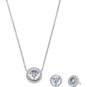 imageMichael Kors Jewelry Gift Set for WomenSilverBlue NecklaceStuds