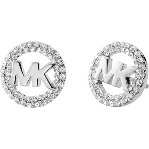 imageMichael Kors SilverTone Stud Earrings or Drop Earrings for Women Stainless Steel Earrings Jewelry for WomenSilver Crystal MK Logo