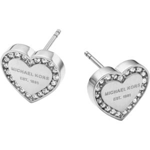 imageMichael Kors SilverTone Stud Earrings or Drop Earrings for Women Stainless Steel Earrings Jewelry for WomenSilver Signature Heart
