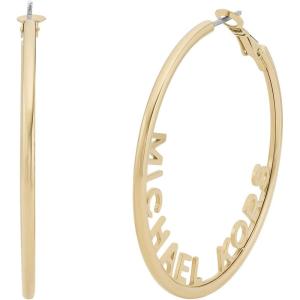 imageMichael Kors Stainless Steel MK Logo Hoop Earrings for Women Color Gold Model MKJ7992710