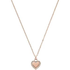 imageMichael Kors Stainless Steel and Pav Crystal Heart Pendant Necklace for WomenHeart Charm Pendant
