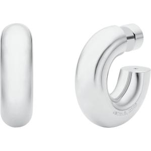 imageMichael Kors Stainless Steel and Pav Crystal Hoop Earrings for WomenChunky Hoop