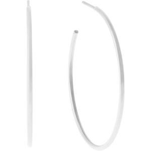 imageMichael Kors Stainless Steel and Pav Crystal Hoop Earrings for WomenSilver 15 inch