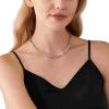 imageMichael Kors Stainless Steel and Pav Crystal Heart Pendant Necklace for WomenSilver Chain Link