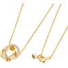 imageMichael Kors Womens 14K GoldPlated Sterling Silver Interlocking NecklaceCircle Pav