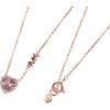 imageMichael Kors Womens 14K Rose GoldPlated Sterling Silver HeartCut Pendant NecklaceHeart Pav