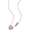 imageMichael Kors Womens 14K Rose GoldPlated Sterling Silver HeartCut Pendant NecklaceHeart Pav