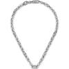 imageMichael Kors Stainless Steel and Pav Crystal Heart Pendant Necklace for WomenChunky Chain Link